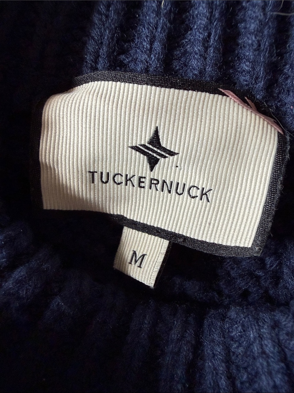 Tuckernuck Colorblock Cable Knit Sweater Blue Black M - Picture 2 of 8